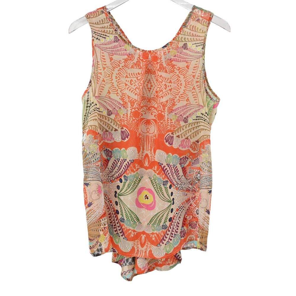 LA FEE MARABOUTEE Top Womens Size 40 Multicolor Printed Sleeveless‎ Tank Blouse